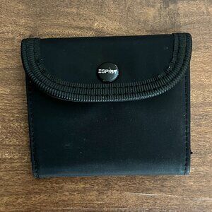 Esprit Black Wallet Snap Closure Minimalist Vintage 90s Y2K Unisex Accessory